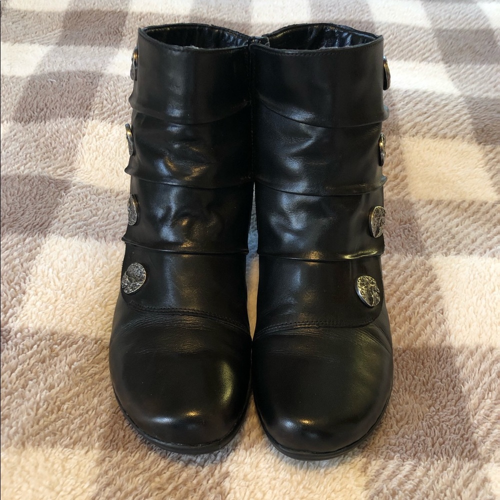 Unique Black Leather Bootie